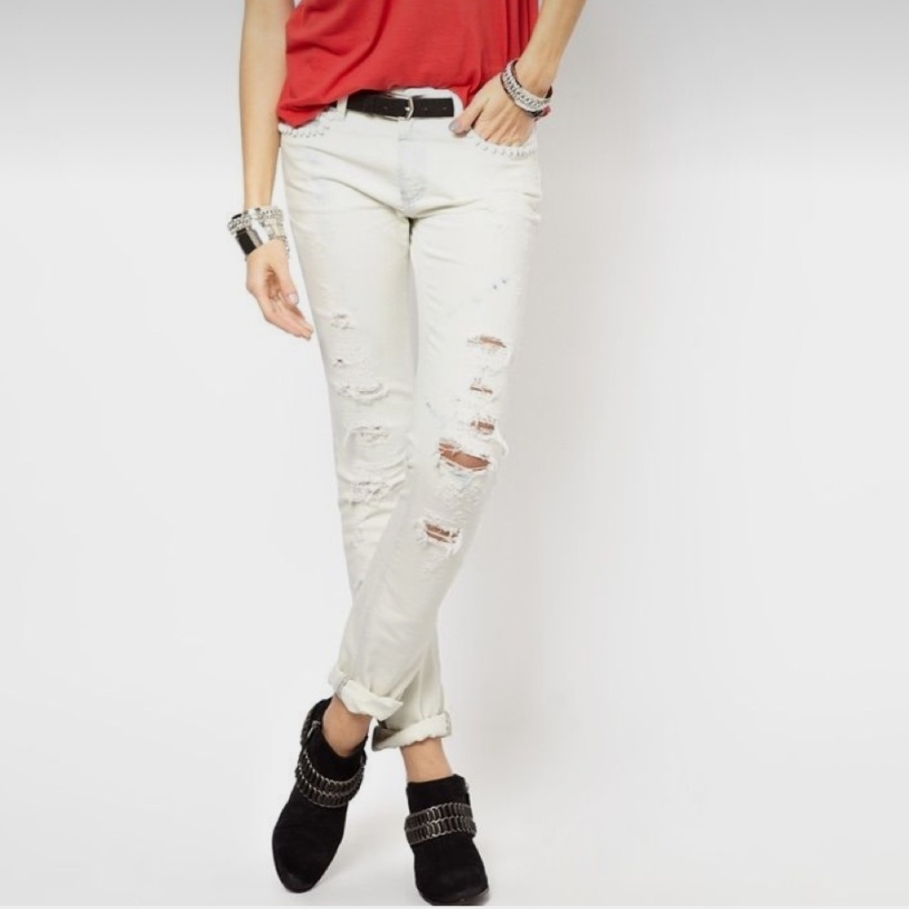 Zadig & Voltaire Eva‎ Destroy Bleached Skull Jeans